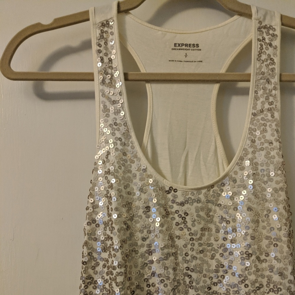 White sequined tank